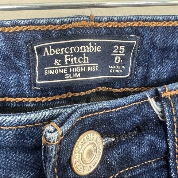 A&F Simone High Rise Slim Dark Wash Jeans - Picture 3 of 11